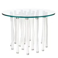 cappellini - table d'appoint org - transparent/blanc/h x ø 40x60cm/legs with cord covering