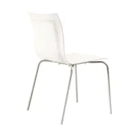 la palma - chaise bois de mdf thin s16 - blanc/siège mdf laqué/lxhxp 52x78x52cm/structure en acier inoxydable sablé