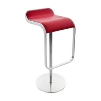 la palma - tabouret de bar siège en cuir h88cm lem s81 - rouge/siège de cuir/lxlxh 42x37x88cm/structure chromé mat