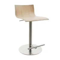 la palma - tabouret de bar assise chêne 54-79cm thin s24 - chêne /assise chêne blanchi/lxhxp 37x70x43cm/structure sablé