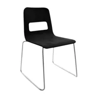 la palma - hole - chaise empilable - teinté noir ouvert poreux/bois/piètement en acier inoxydable/exemplaire unique - disp. seulement une fois!