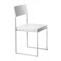 la palma - chaise empilable bois de siège cuba s56 - blanc/laqué/lxhxp 43x78x49cm/cadre chromé mat
