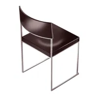 la palma - chaise empilable bois de siège cuba s56 - hêtre foncé noyer/teinté/lxhxp 43x78x49cm/cadre chromé mat