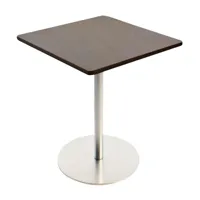 la palma - table de bistrot carrée brio h72cm - chêne foncé noyer/plateau de table en bois de bouleau/lxlxh 60x60x72cm/structure chromé mat
