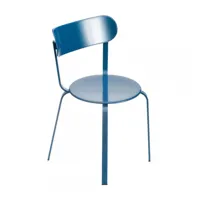 la palma - chaise cadre à quatre pieds empilable stil s48 - bleu blu notte/lxhxp 48x78x48cm/cadre laqué à la poudre bleu