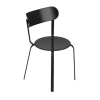 la palma - chaise cadre à quatre pieds empilable stil s48 - noir/lxhxp 48x78x48cm/cadre laqué à la poudre noir