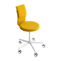 la palma - chaise de bureau 76-89cm lab s70 - jaune/étoffe maya fidvi/h x ø 76x60cm/châssis en aluminium sablé