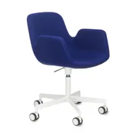 la palma - chaise carver avec des roues 78-88cm pass s135 - bleu/étoffe jet fidvi/h x ø 88x60cm/structure en aluminium sablé