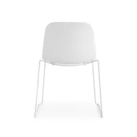 la palma - chaise structure luge blanc seela s310 - blanc, chêne/siège chêne blanchi/pxhxp 54x79x53cm/structure laqué blanc