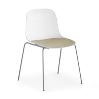la palma - chaise s311 seela - blanc, chêne/pxhxp 54x79x53cm/structure chromé mat