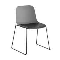 la palma - chaise structure luge noir seela s310 - noir/siège bois à pores ouverts/pxhxp 54x79x53cm/structure noire laquée