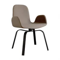 more - chaise pivotante avec accoudoirs pec - gris beige/tissu rami/lxhxp 48x81x48cm/structure acier anthracite revêtement poudre