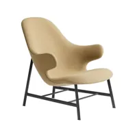 &tradition - fauteuil lounge catch jh13 - jaune/tissu hallingdal 65 224/lxhxp 82x86x92cm/structure laqué noir