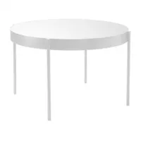 verpan - table series 430 ø160cm - blanc/plateau de table linoléum fenix/bor/h 75,5cm / ø160cm/structure acier inxydable blanc ral 9016