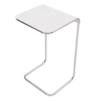 danese - table d'appoint farallon l - blanc/revêtu par poudre/structure chromé/lxlxh 40x40x70cm