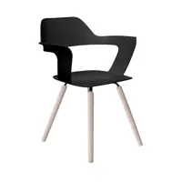 radius - fauteuil aspect bois muse - noir/revêtu par poudre/lxhxp 56x57x60cm/structure plastique imprimé en aspect bois