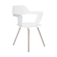 radius - fauteuil aspect bois muse - blanc/revêtu par poudre/lxhxp 56x57x60cm/structure plastique imprimé en aspect bois
