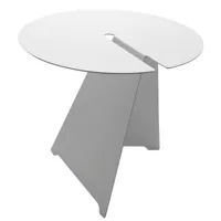 b-line - table d'appoint abra ø49cm - blanc/tôle d’acier laqué/h x ø 41,8x49cm
