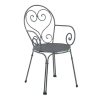 emu - chaise avec accoudoirs de jardin pigalle - gris fer antique/revêtu par poudre/pxhxp 50x85x54cm