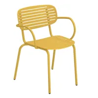 emu - chaise de jardin avec accoudoirs mom - curry jaune/peint par poudrage/lxhxp 58,5x65x56cm