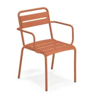 emu - chaise de jardin avec accoudoirs star - rouge érable/revêtu par poudre/lxhxp 58x81x61cm
