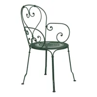fermob - chaise avec accoudoirs de jardin 1900 - vert cèdre/laqué/lxhxp 53x90x45cm/résistant aux uv