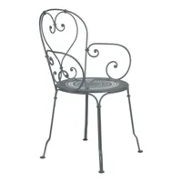 fermob - chaise avec accoudoirs de jardin 1900 - gris tempête/laqué/lxhxp 53x90x45cm/résistant aux uv