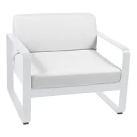 fermob - fauteuil de jardin bellevie - coton blanc/étoffe sunbrella/structure aluminium/lxhxp 85x56x75cm