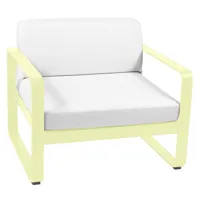 fermob - fauteuil de jardin bellevie - sorbets citron/texturé/coussin étoffe sunbrella® gris blanc/lxhxp 85x71x75cm