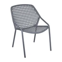 fermob - fauteuil de jardin croisette - gris tempête/siège polyéthylène/structure aluminium/résistant aux uv