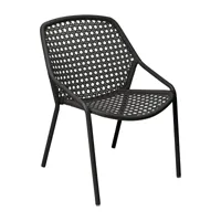 fermob - fauteuil de jardin croisette - réglisse/siège polyéthylène/structure aluminium/résistant aux uv