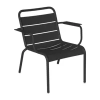 fermob - fauteuil lounge luxembourg - anthracite/texturé brillant/lxhxp 71x74x73cm/résistant aux uv