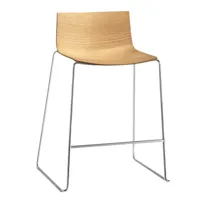 arper - catifa 46 0572 bar stool low oak - stained light/chêne/structure chrome