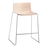 arper - catifa 46 0572 bar stool low oak - naturel/chêne/structure chrome