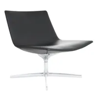 arper - catifa 60 2139 - fauteuil lounge - noir/structure chrome/cuir/h x w x t: 67 x 62 x 62cm