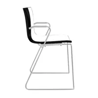 arper - catifa 46 0287 -chaise bicolore pied chromé - blanc/noir/coque brillant/dedans mat/support métal chromé