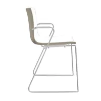 arper - catifa 46 0287 -chaise bicolore pied chromé - blanc/gorge-de-pigeon/coque brillant/dedans mat/support métal chromé/nouvelle couleur