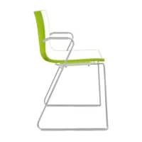 arper - catifa 46 0287 -chaise bicolore pied chromé - blanc/vert/coque brillant/dedans mat/support métal chromé/nouvelle couleur