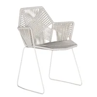 moroso - chaise avec accoudoirs tropicalia - quartz blanc/blanc de sécurité ral9/assise polymère/structure acier laqué/lxhxp 59x81x56cm