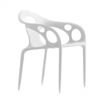 moroso - chaise de jardin avec accoudoirs supernatural - blanc pur ral 9010/polypropylène/pxpxh 64x56x77cm/empilable