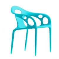 moroso - chaise de jardin avec accoudoirs supernatural - turquoise pant. 7467/polypropylène/pxpxh 64x56x77cm/empilable