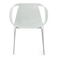 moroso - chaise de jardin avec accoudoirs impossible wood - gris clair ral7035/coque d'assise polypropylène/lxhxp 65x75x53cm/patins en...