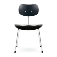 wilde + spieth - chaise support chromé se 68 eiermann - noir/teinté/lxlxh 42x47x79cm/structure chrome