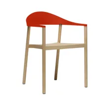 plank - monza - fauteuil - rouge/mat/frame ash