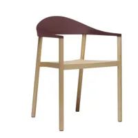 plank - monza - fauteuil - bordeaux /mat/frame ash