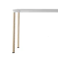 plank - table monza 80x80x73cm - blanc/hpl fundermax fh/lxlxh 80x80x73cm/pieds frêne naturel laqué