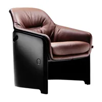plank - avus- fauteuil - leather brown/pxhxp 73x80x73cm/structure noir mat