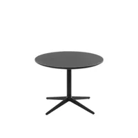 plank - table d'appoint mister ø 80cm - noir/mdf/h: 50-51,5cm/patins réglables