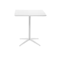 plank - table à manger mister x 70x70cm - blanc/mdf/h: 73-74,5cm/patins réglables