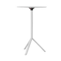 plank - miura - table de bistrot ø70cm - blanc/mat/stratifié/table pliable /h 108cm / ø 70cm